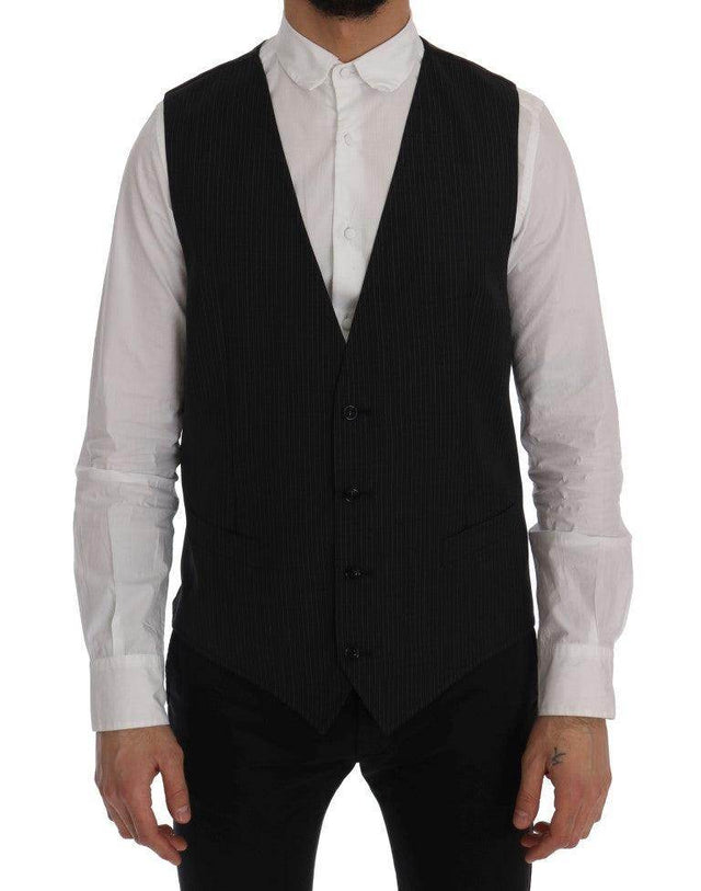 Dolce & Gabbana Gray Wool Stretch Vest - Hilstor