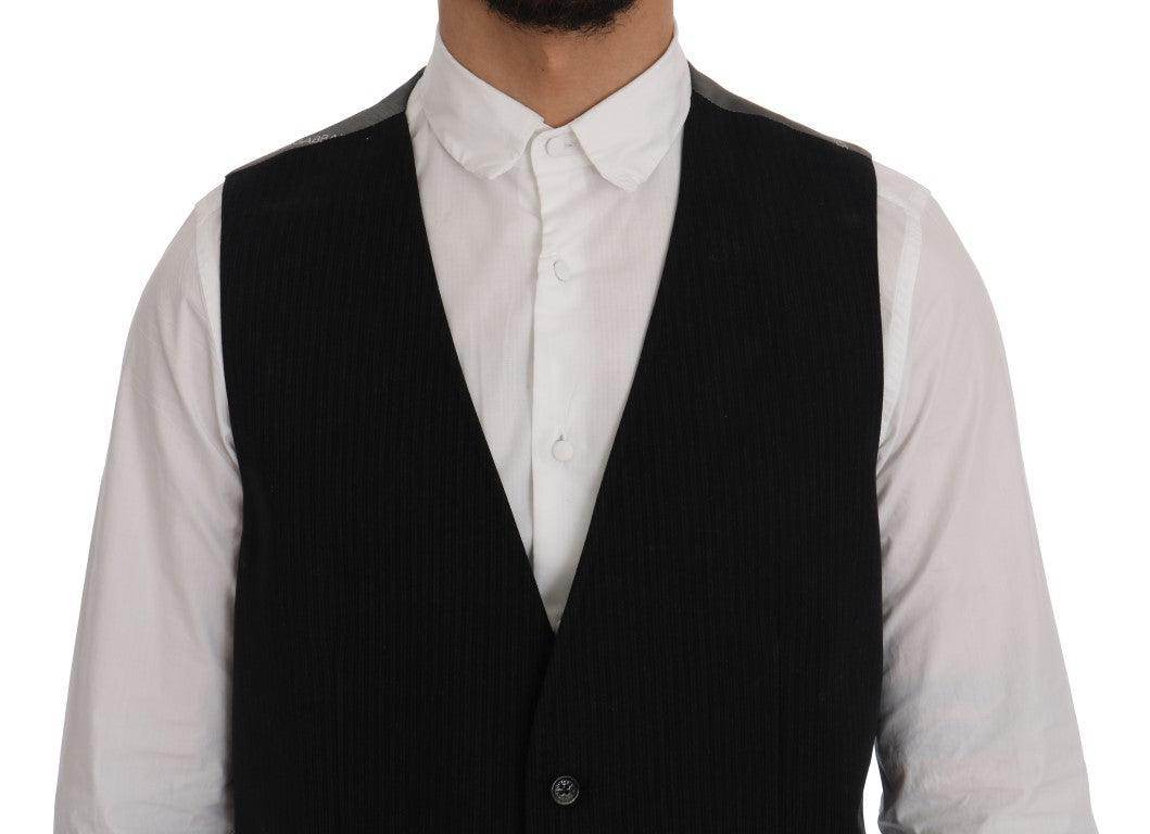 Dolce & Gabbana Black STAFF Cotton Rayon Vest - Hilstor