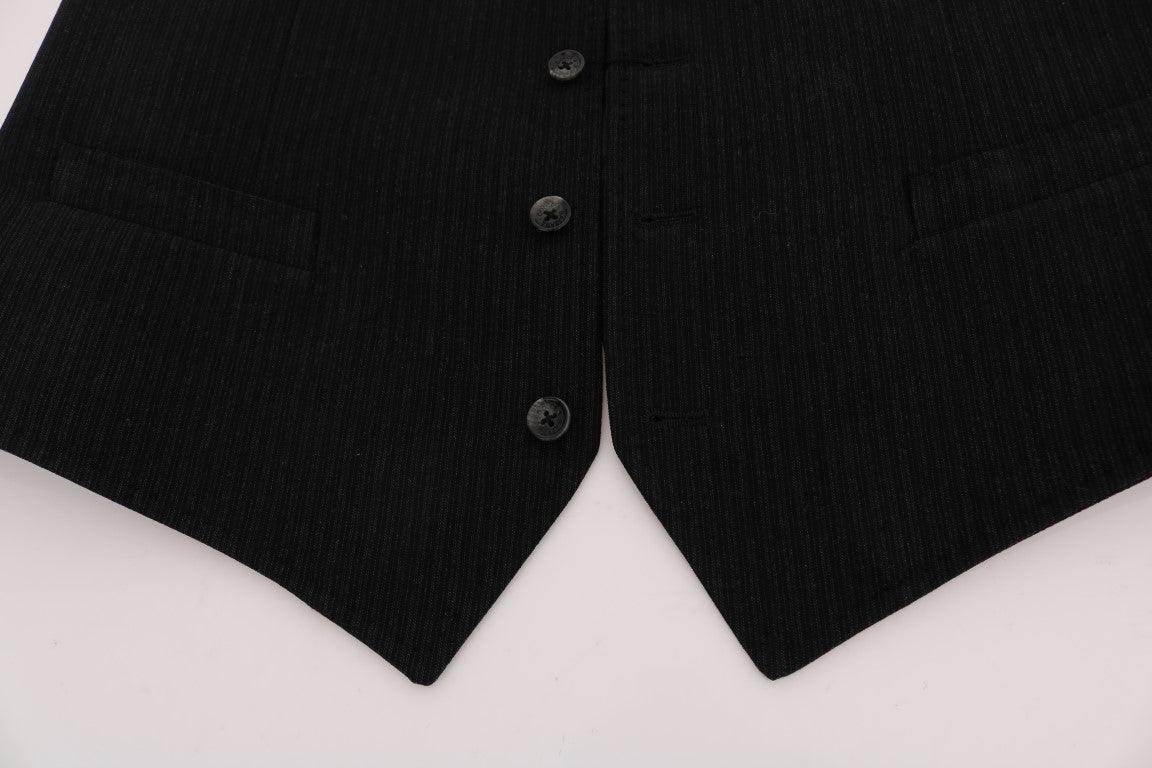 Dolce & Gabbana Black STAFF Cotton Rayon Vest - Hilstor