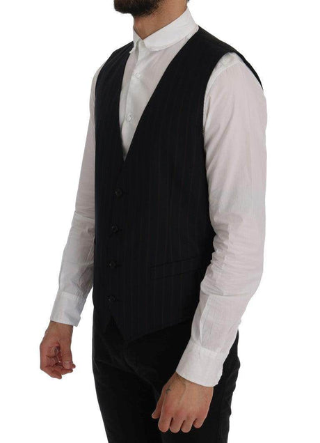 Dolce & Gabbana Blue Wool Stretch Vest - Hilstor