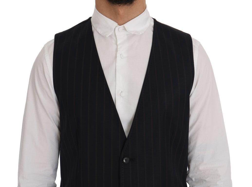 Dolce & Gabbana Blue Wool Stretch Vest - Hilstor