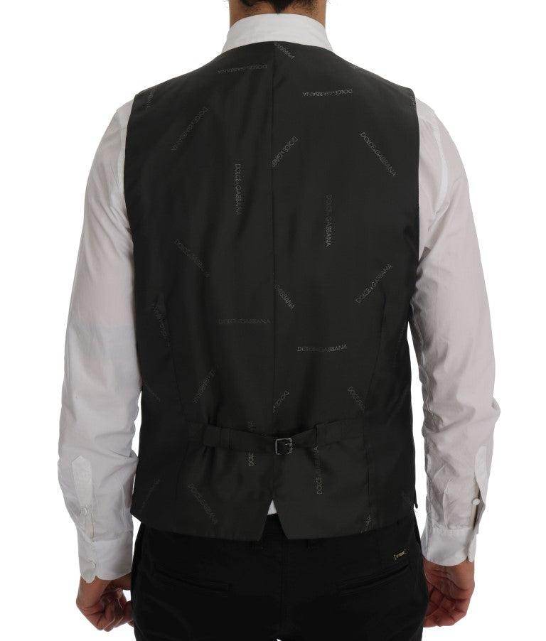 Dolce & Gabbana Gray STAFF Wool Stretch Vest - Hilstor