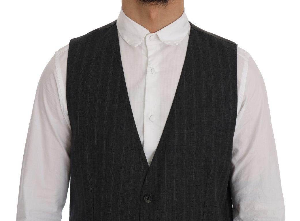 Dolce & Gabbana Gray STAFF Wool Stretch Vest - Hilstor