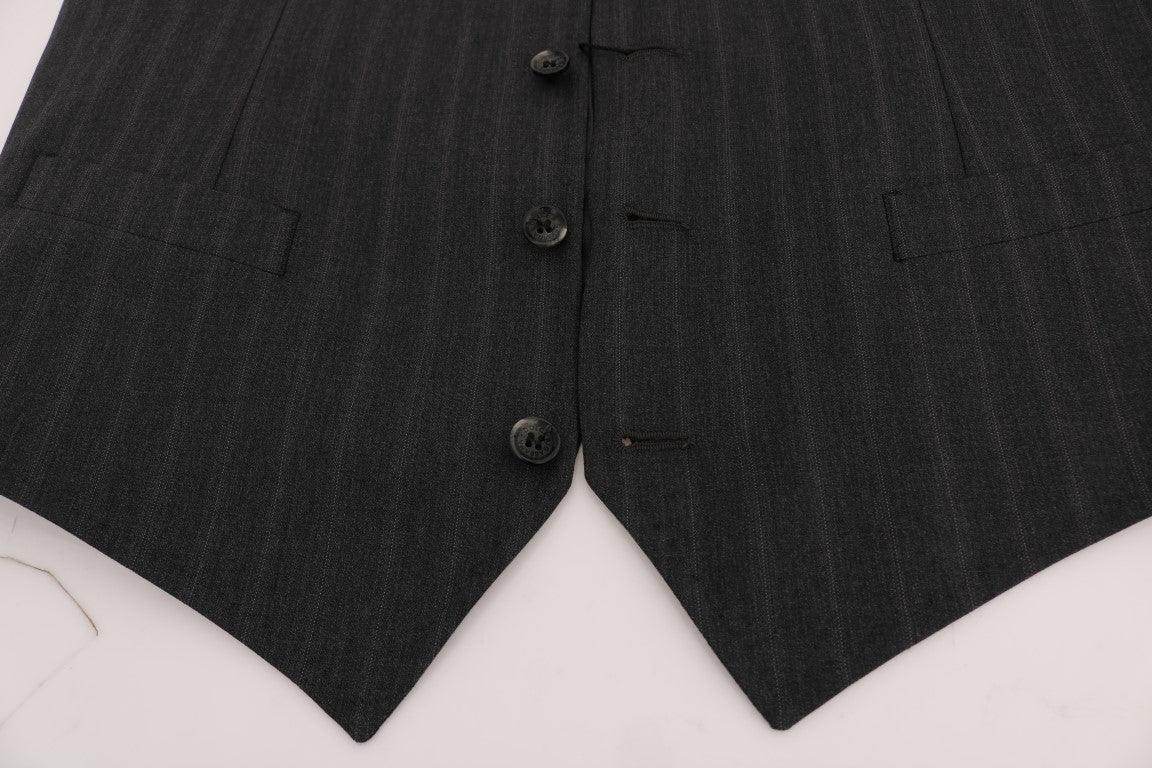 Dolce & Gabbana Gray STAFF Wool Stretch Vest - Hilstor