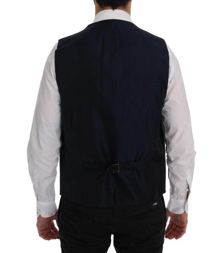 Dolce & Gabbana Blue STAFF Wool Stretch Vest - Hilstor
