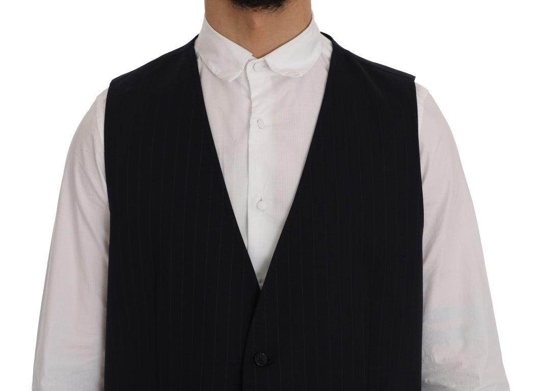 Dolce & Gabbana Blue STAFF Wool Stretch Vest - Hilstor
