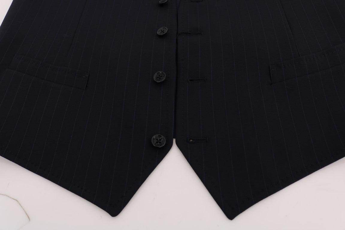 Dolce & Gabbana Blue STAFF Wool Stretch Vest - Hilstor