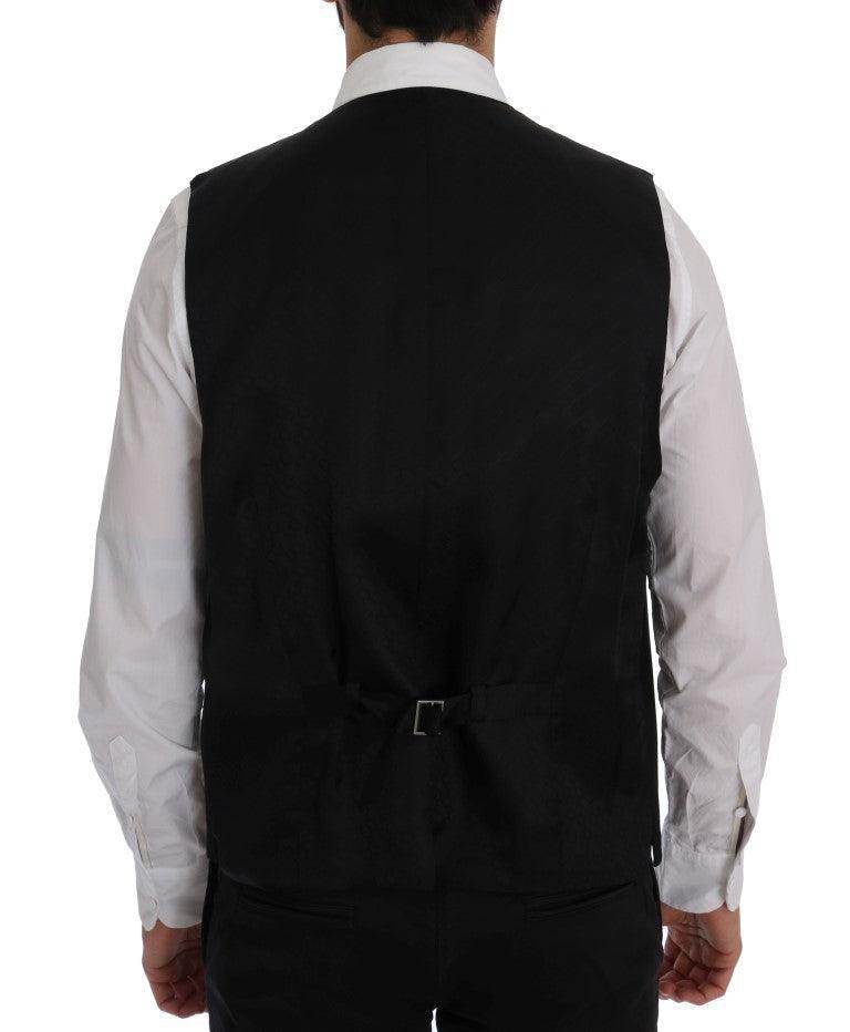Dolce & Gabbana Black STAFF Wool Stretch Vest - Hilstor