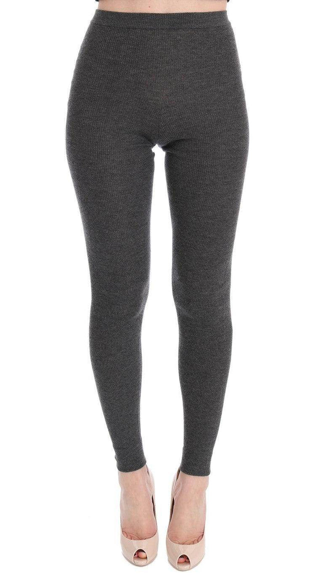 Dolce & Gabbana Chic Gray High Waist Cashmere Tights Pants - Hilstor