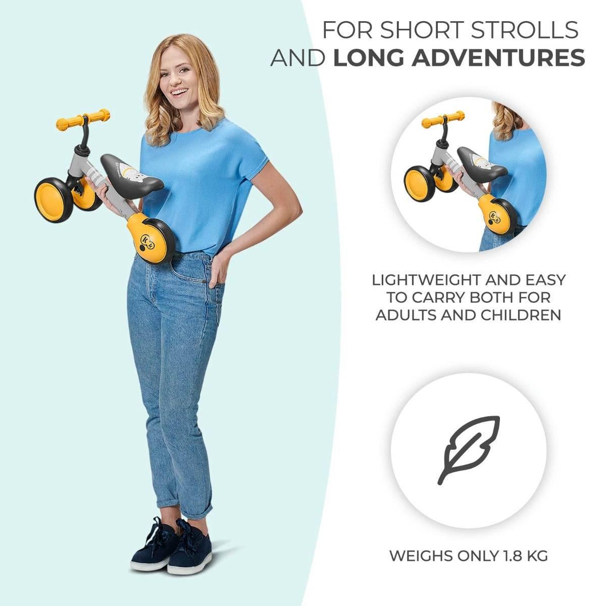Balance Bike CUTIE – Turquoise | Adjustable First Bike for Toddlers | Lightweight & Safe Design - Hilstor