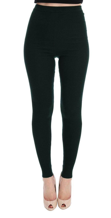 Dolce & Gabbana Elegant High Waist Green Wool Tights - Hilstor