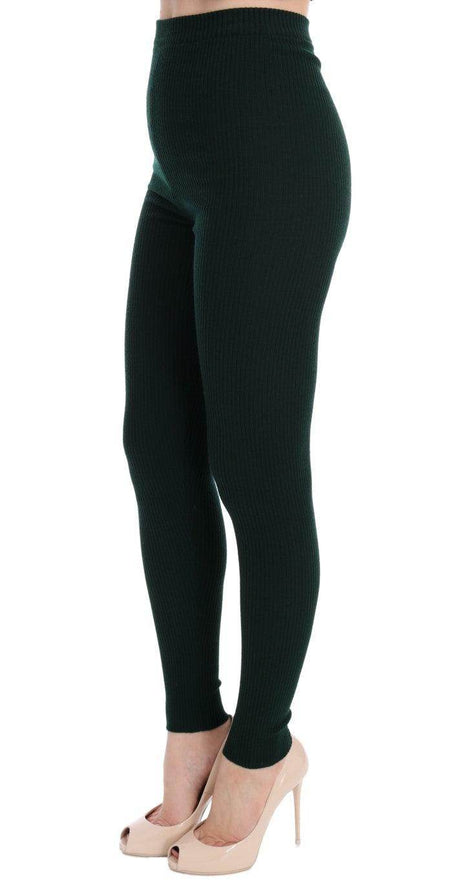 Dolce & Gabbana Elegant High Waist Green Wool Tights - Hilstor