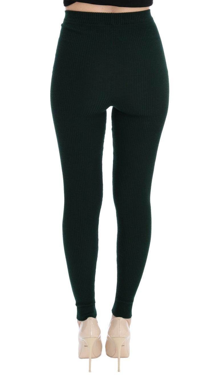 Dolce & Gabbana Elegant High Waist Green Wool Tights - Hilstor