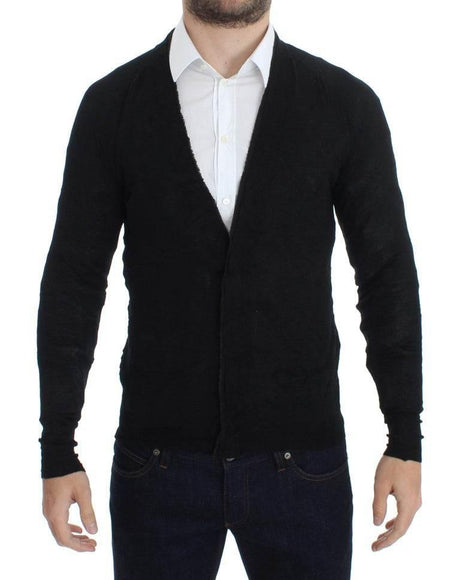 Costume National Black Fine Wool Button Cardigan - Hilstor