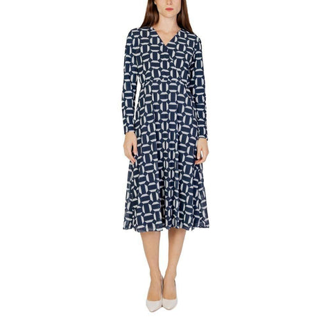 Street One Blue Polyester Dress - Hilstor