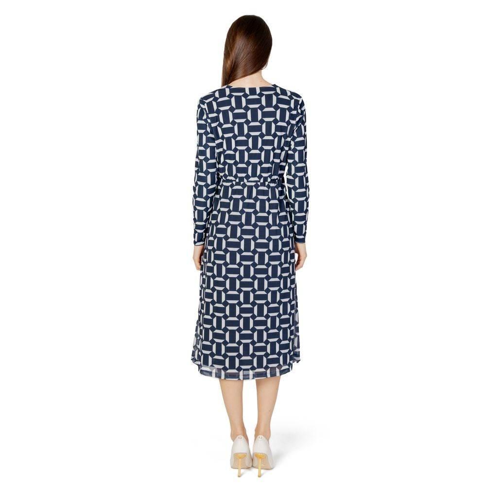 Street One Blue Polyester Dress - Hilstor