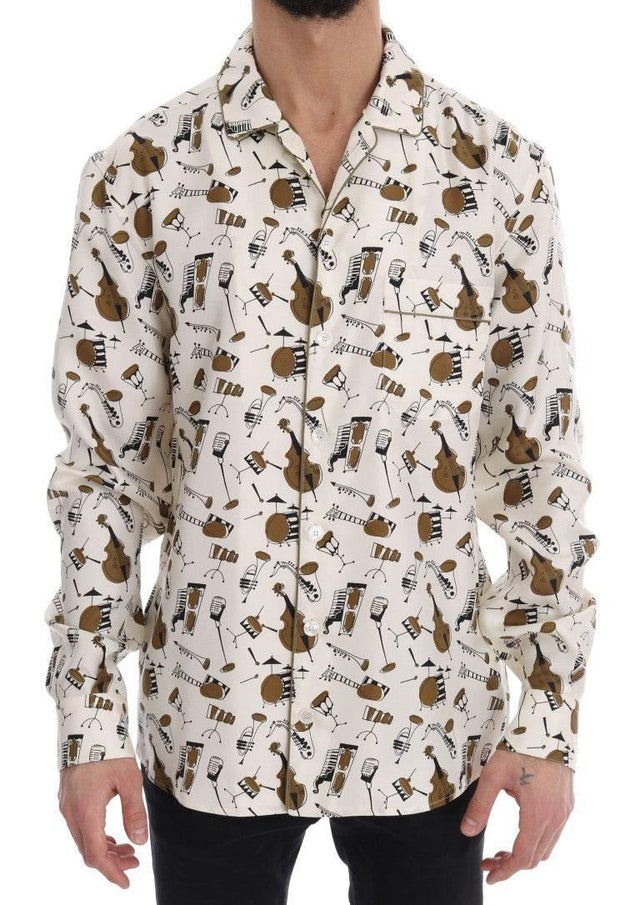 Dolce & Gabbana Exclusive Silk Casual Men's Shirt - JAZZ Motive - Hilstor