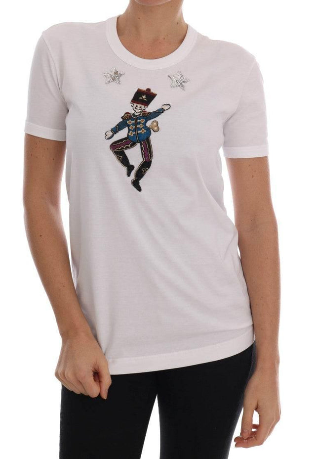 Dolce & Gabbana Sequined Fairy Tale Cotton T-Shirt - Hilstor