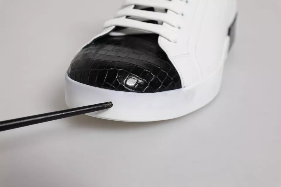 Dolce &amp; Gabbana Portofino sneakersko med hvidt læderlogo