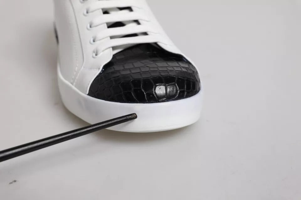 Dolce &amp; Gabbana Portofino sneakersko med hvidt læderlogo