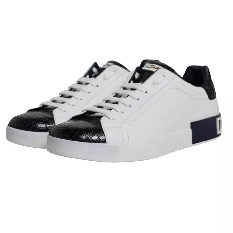 Dolce &amp; Gabbana Portofino sneakersko med hvidt læderlogo