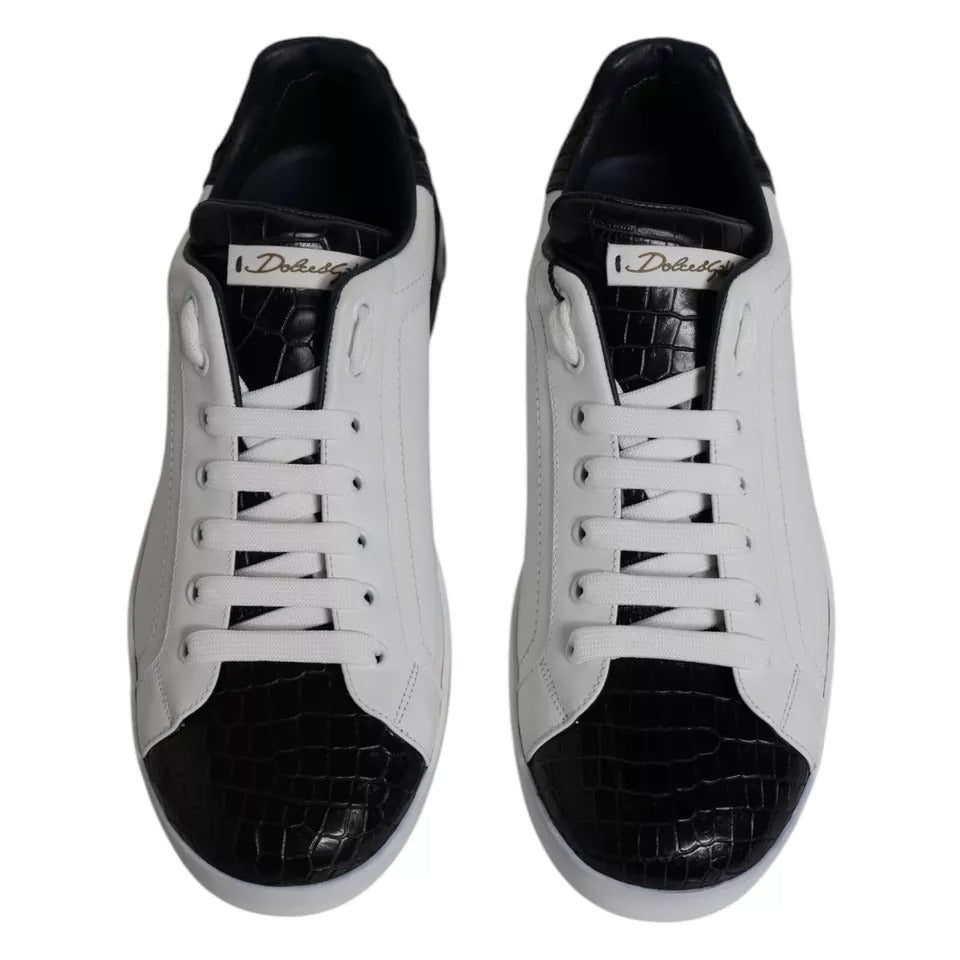 Dolce &amp; Gabbana Portofino sneakersko med hvidt læderlogo