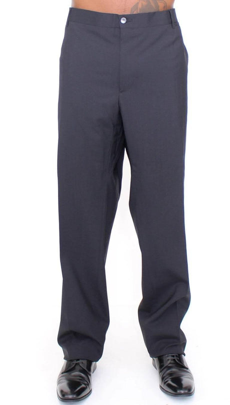 Dolce & Gabbana Black Wool Stretch Pleated Pants - Hilstor