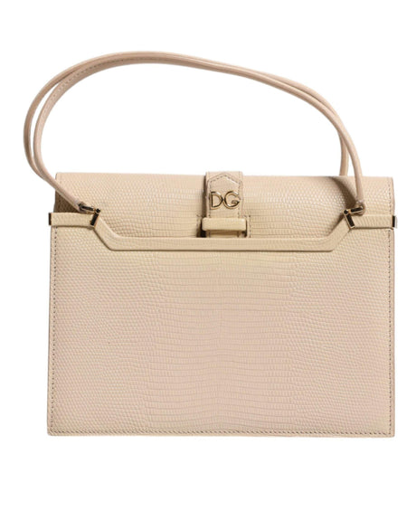 Dolce & Gabbana Beige Leather Ingrid Top Handle Shoulder Bag - Hilstor