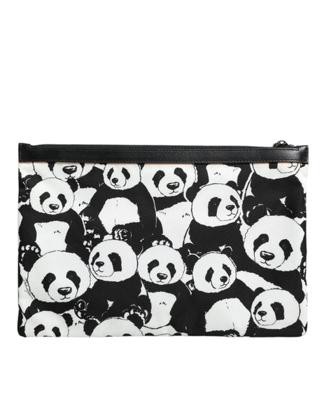 Dolce & Gabbana Black White Panda Pattern Clutch Pouch Bag - Hilstor
