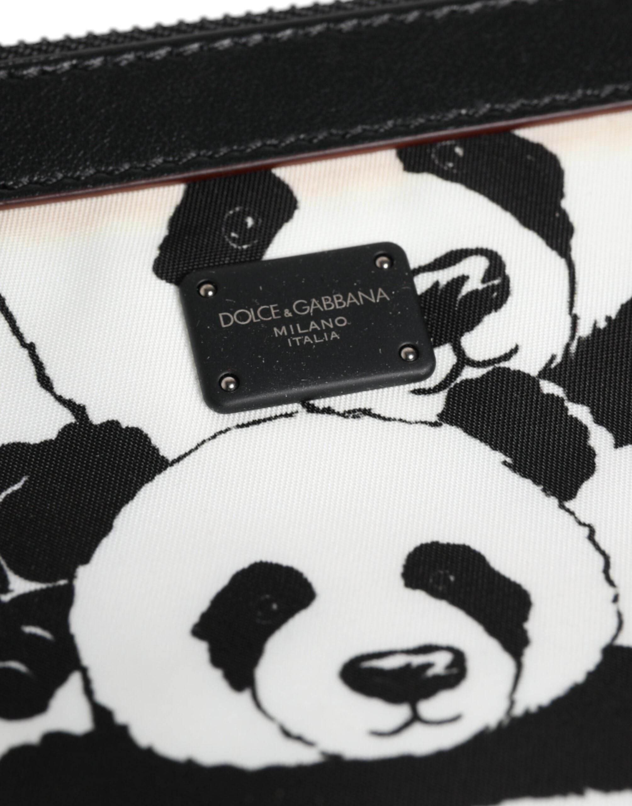 Dolce & Gabbana Black White Panda Pattern Clutch Pouch Bag - Hilstor