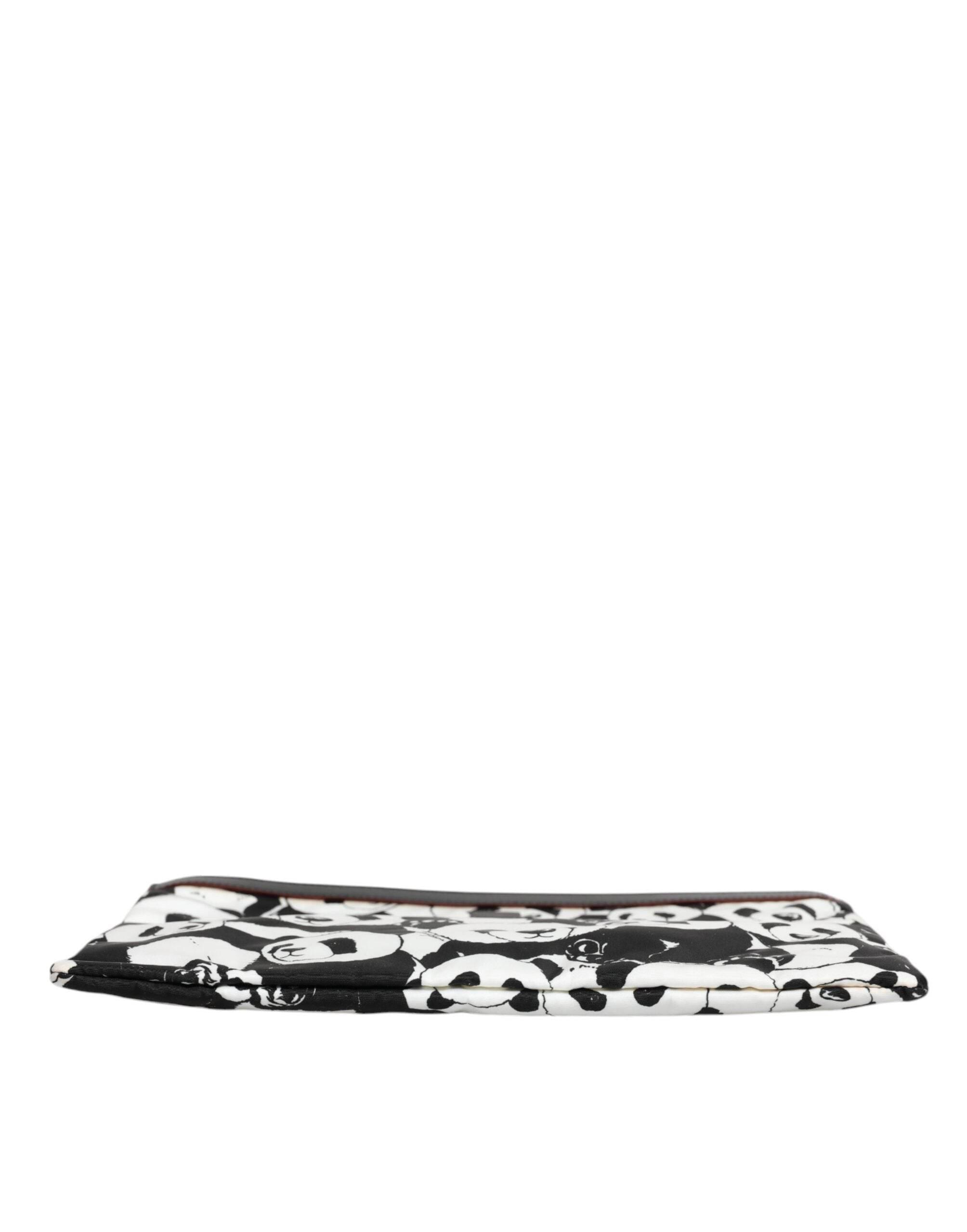Dolce & Gabbana Black White Panda Pattern Clutch Pouch Bag - Hilstor
