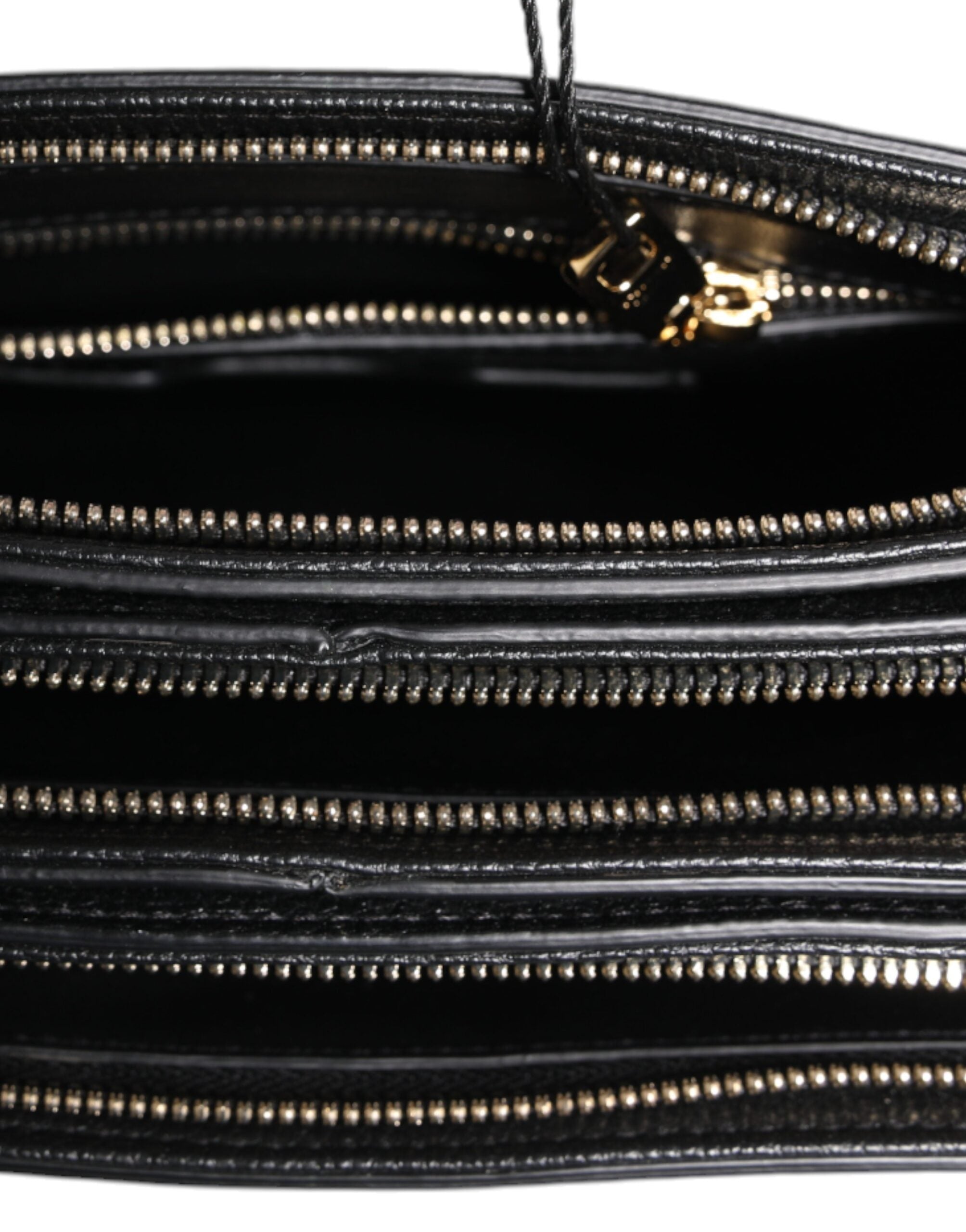 Dolce &amp; Gabbana clutchtaske med sort læder med logoplade