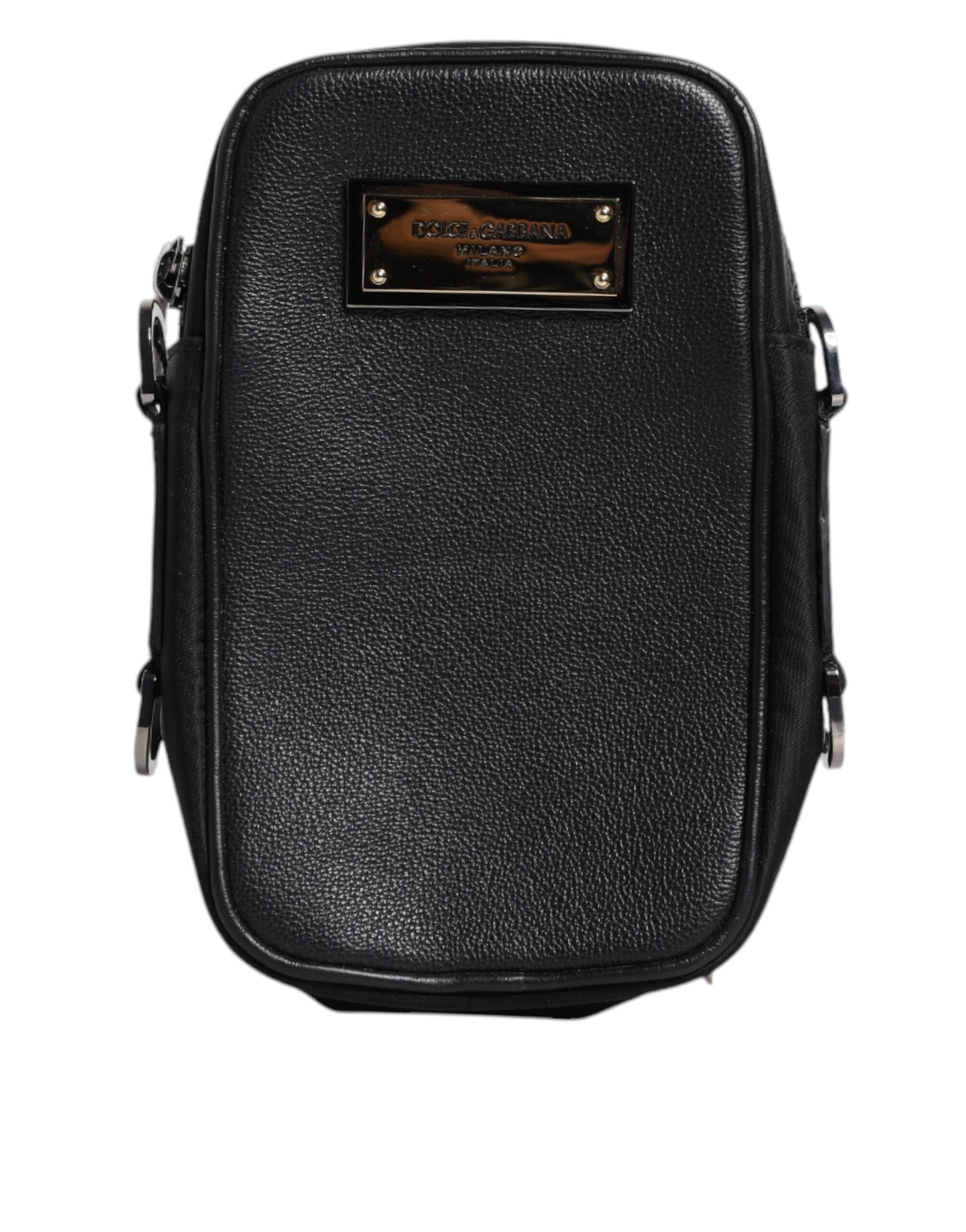 Dolce &amp; Gabbana clutchtaske med sort læder med logoplade