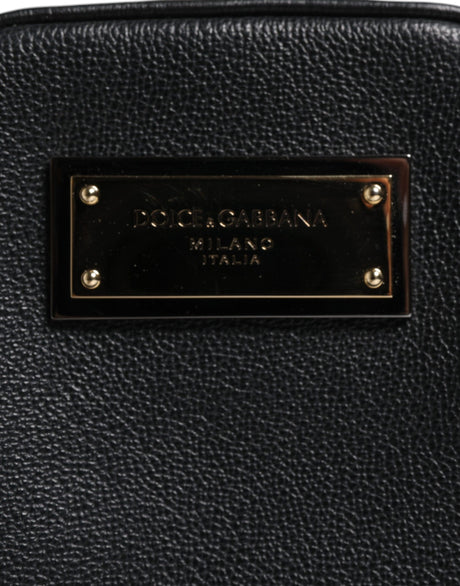 Dolce &amp; Gabbana clutchtaske med sort læder med logoplade