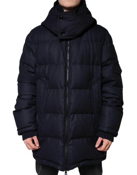 Dolce & Gabbana Black Nylon Hooded Puffer Men Coat Jacket - Hilstor