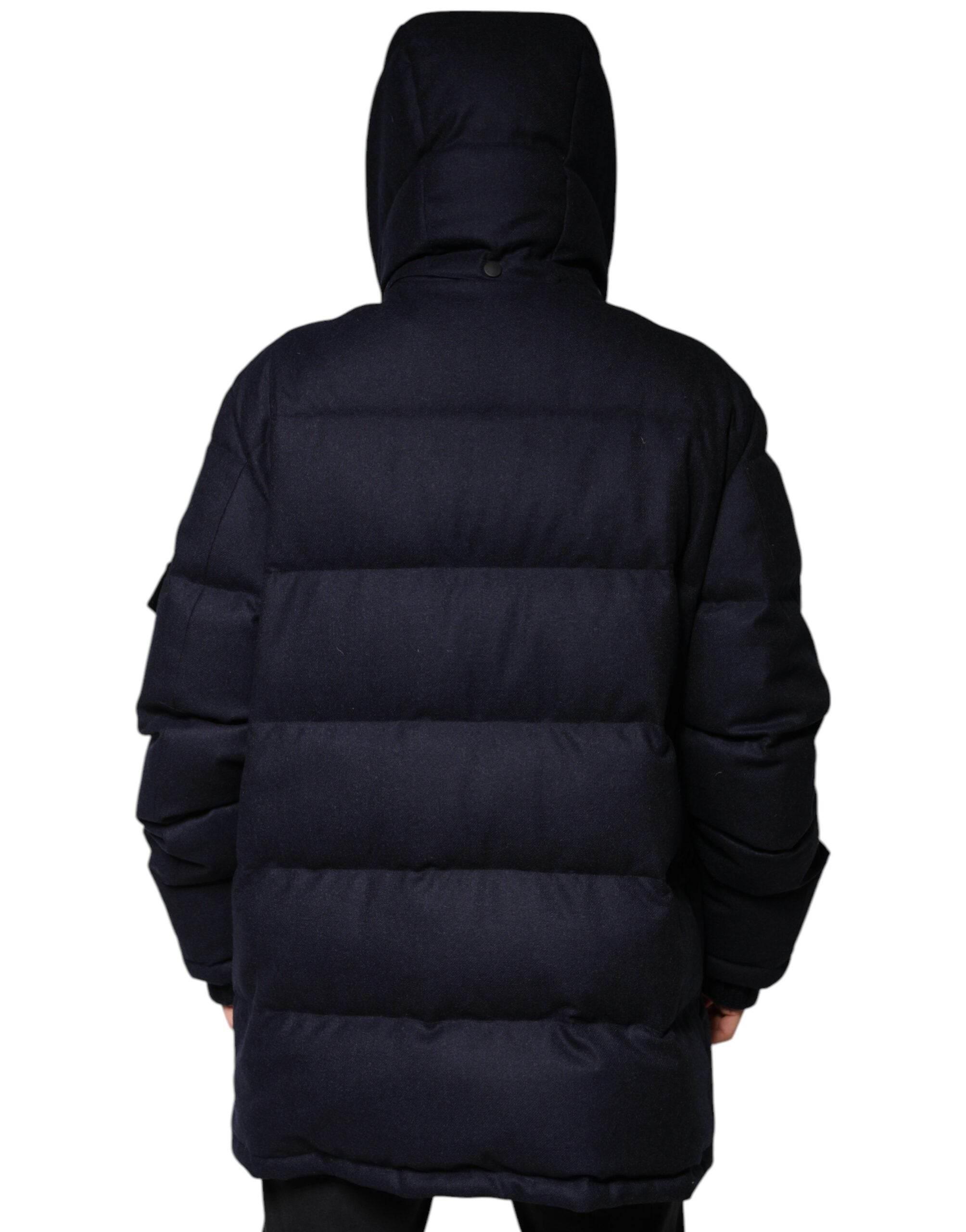 Dolce & Gabbana Black Nylon Hooded Puffer Men Coat Jacket - Hilstor