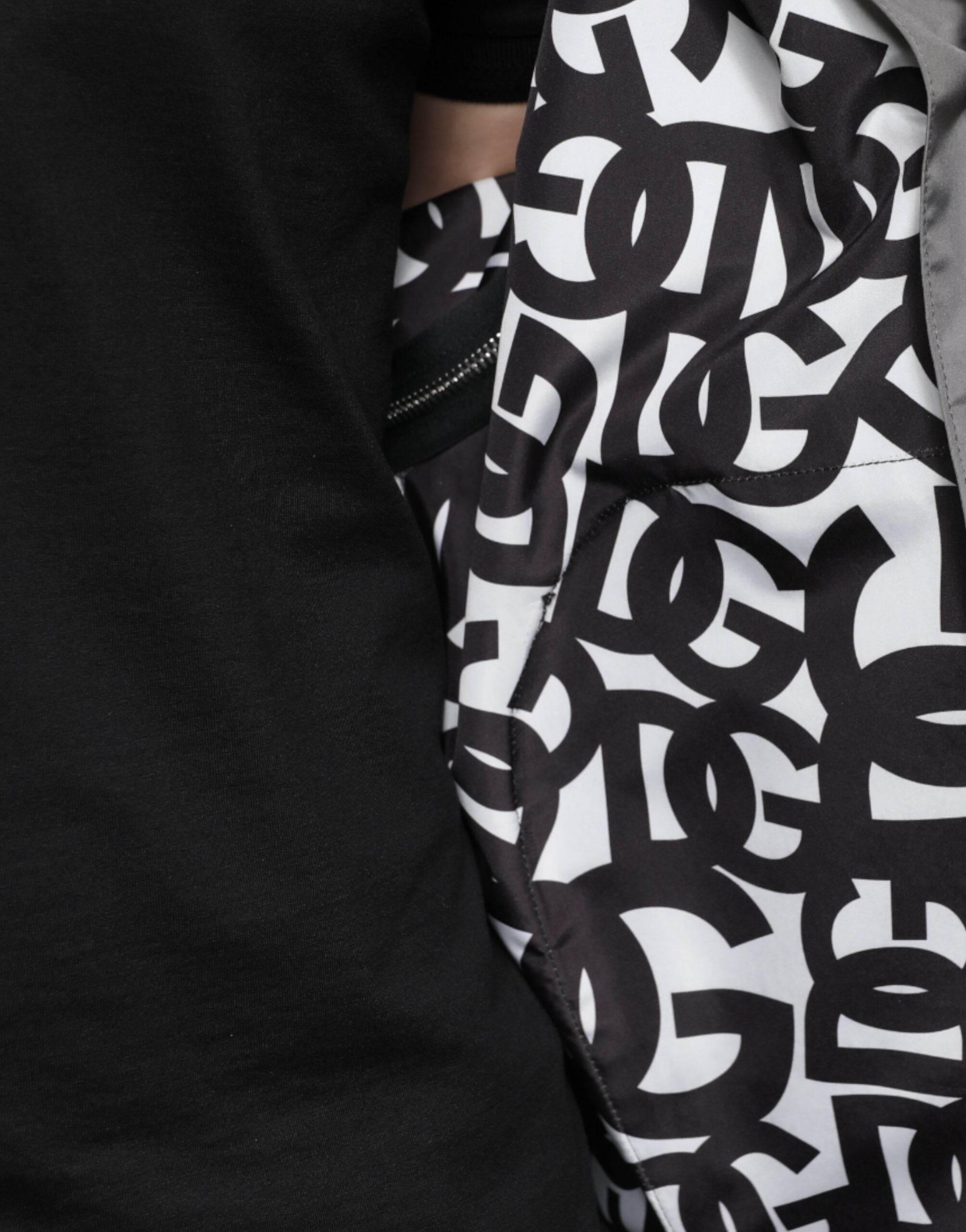 Dolce & Gabbana Gray Polyester Hooded Men Full Zip Jacket - Hilstor