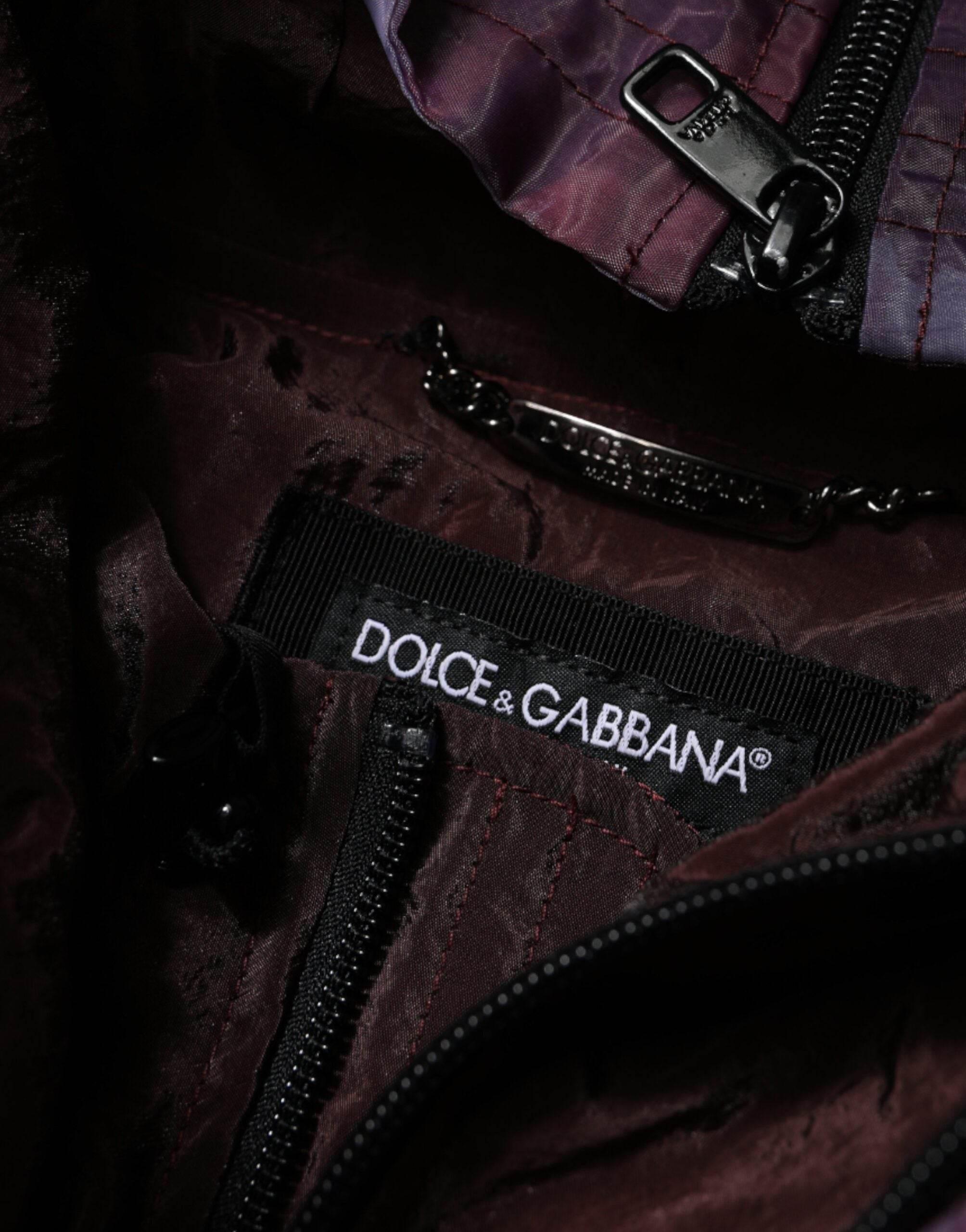 Dolce & Gabbana Purple Camouflage Hooded Men Blouson Jacket - Hilstor