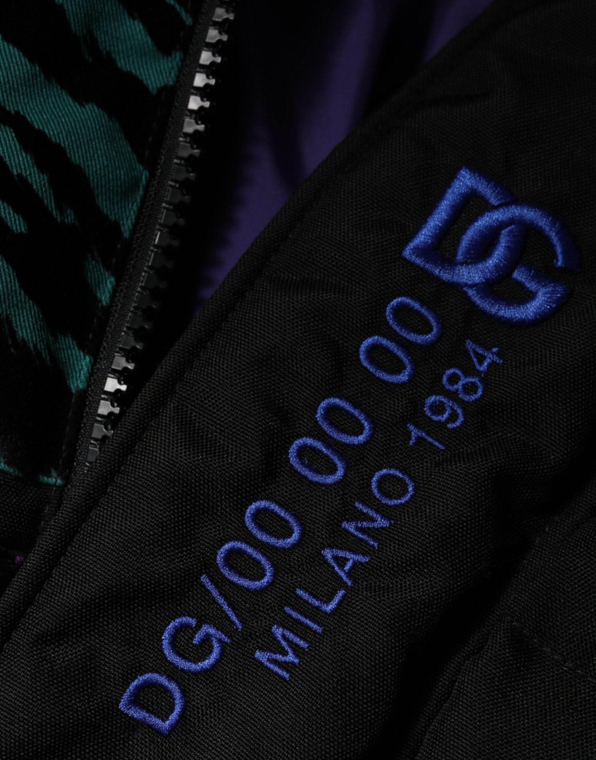 Dolce & Gabbana Black Nylon Puffer Men Full Zip Jacket - Hilstor