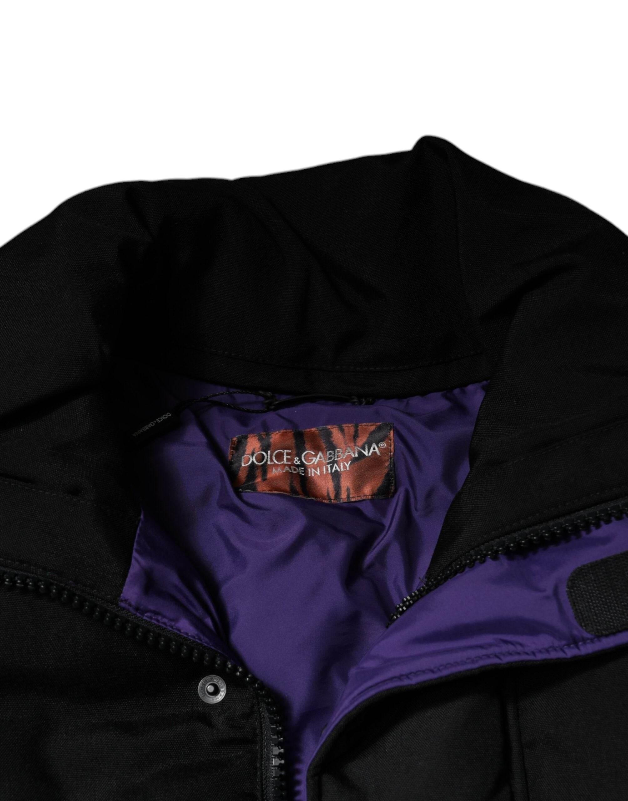 Dolce & Gabbana Black Nylon Puffer Men Full Zip Jacket - Hilstor