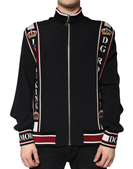 Dolce & Gabbana Black DG King Full Zip Sweatshirt Sweater - Hilstor