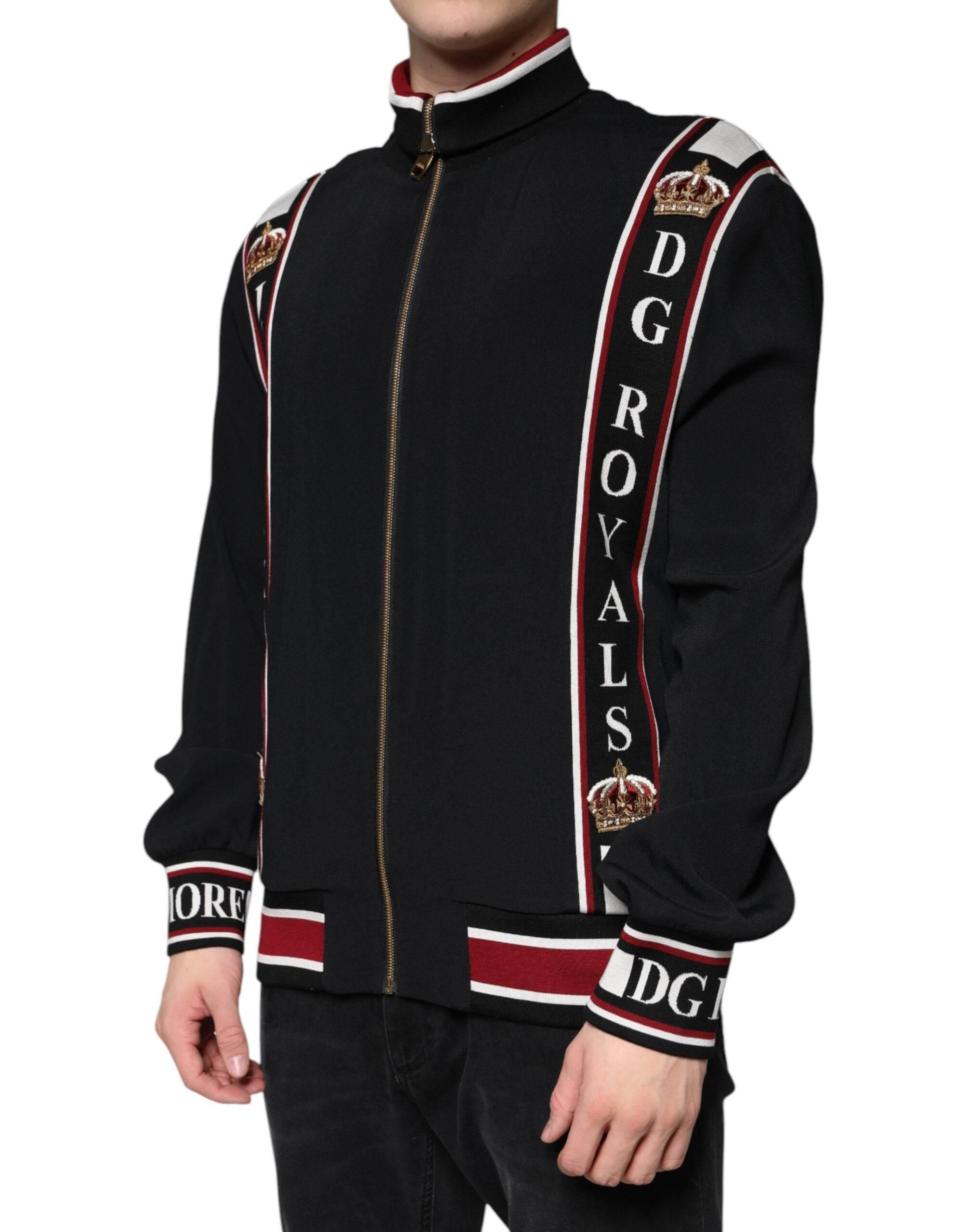 Dolce & Gabbana Black DG King Full Zip Sweatshirt Sweater - Hilstor