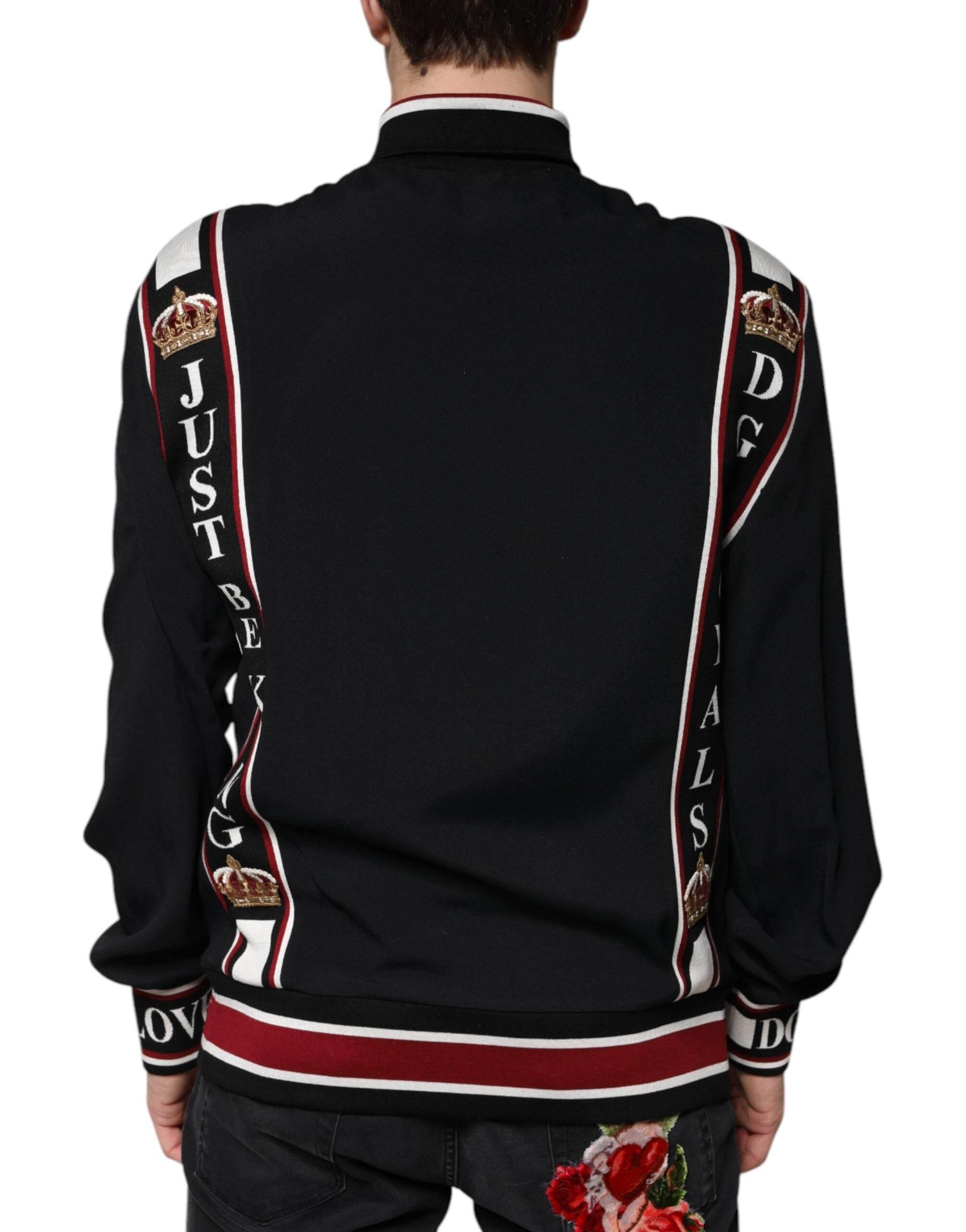 Dolce & Gabbana Black DG King Full Zip Sweatshirt Sweater - Hilstor