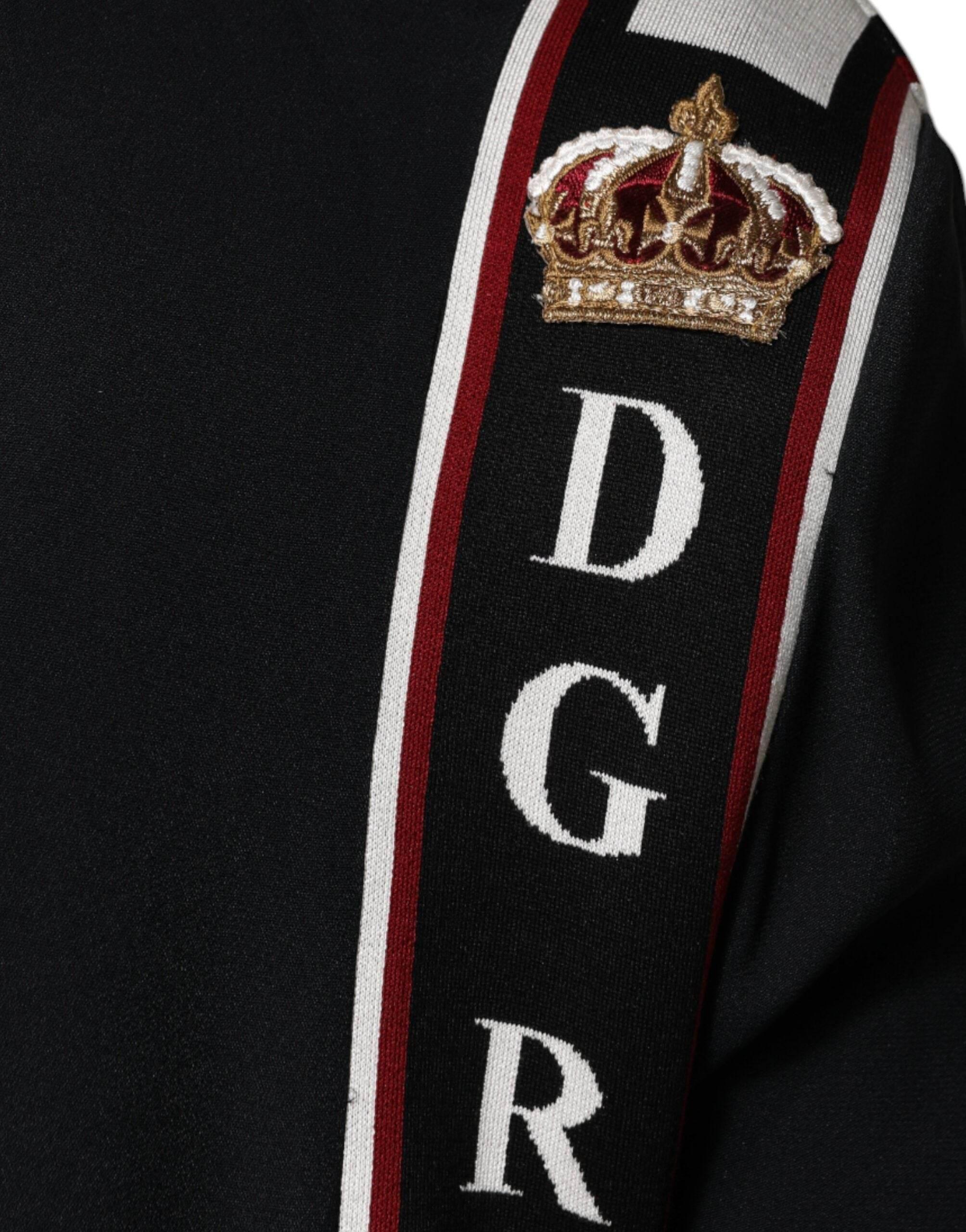 Dolce & Gabbana Black DG King Full Zip Sweatshirt Sweater - Hilstor