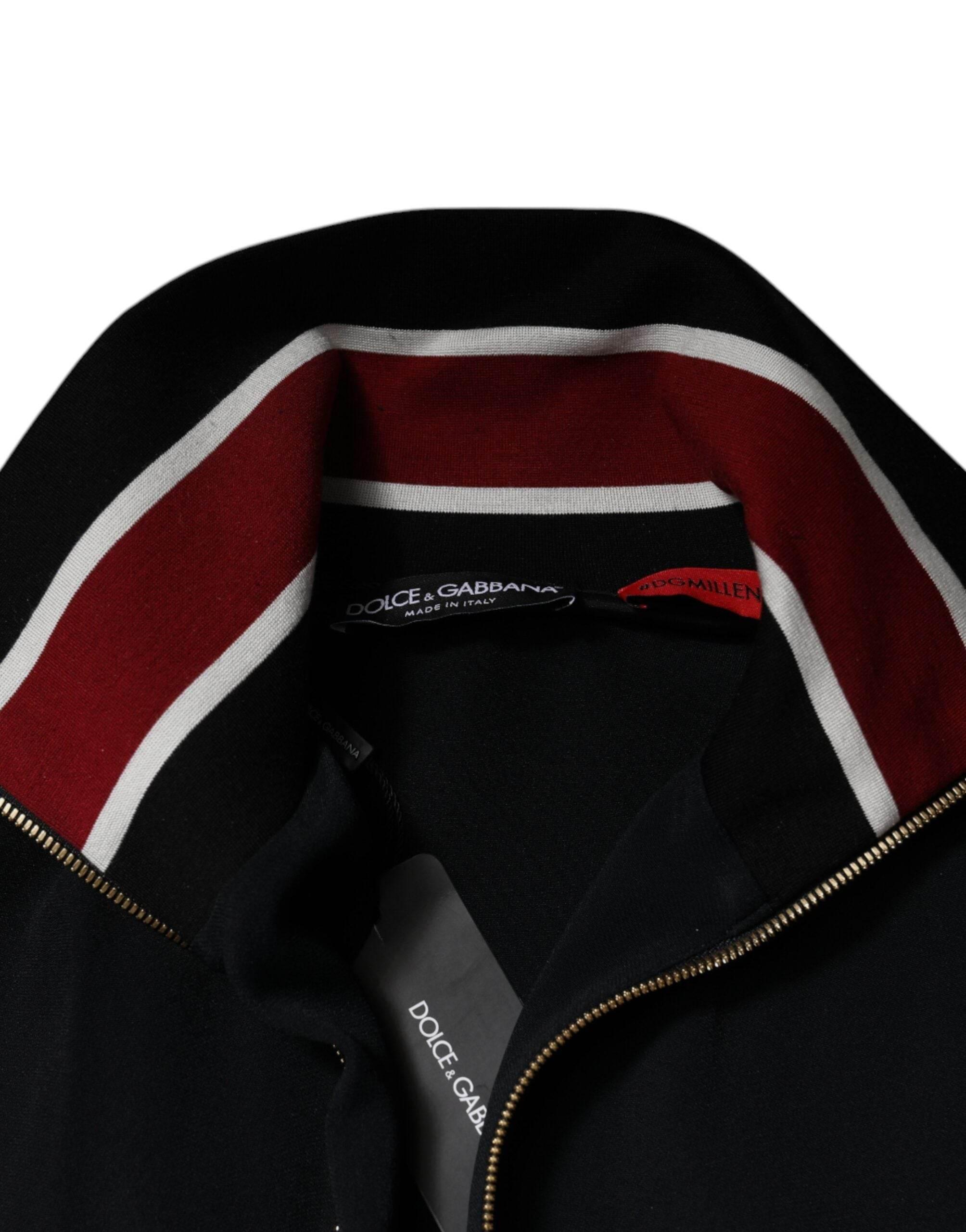 Dolce & Gabbana Black DG King Full Zip Sweatshirt Sweater - Hilstor