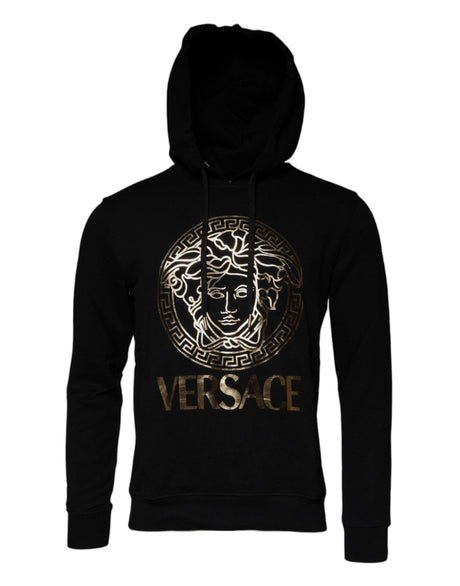 Versace Black Medusa Cotton Hoodie Pullover Sweatshirt Sweater - Hilstor