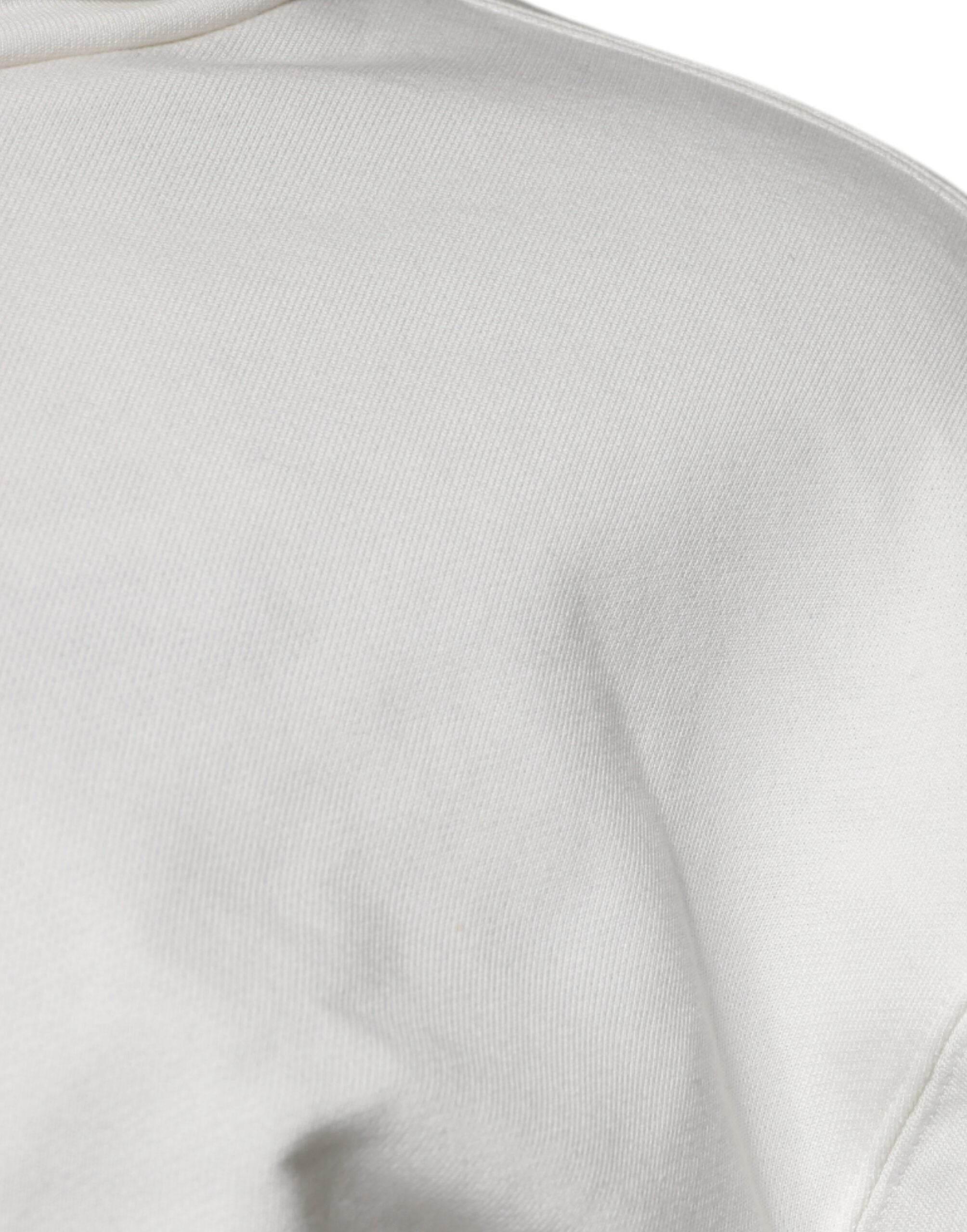 Dolce & Gabbana White Logo Hooded Pullover Men Sweatshirt Sweater - Hilstor