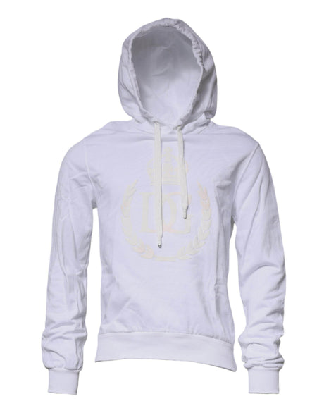 Dolce & Gabbana White Logo Hooded Pullover Sweatshirt Sweater - Hilstor