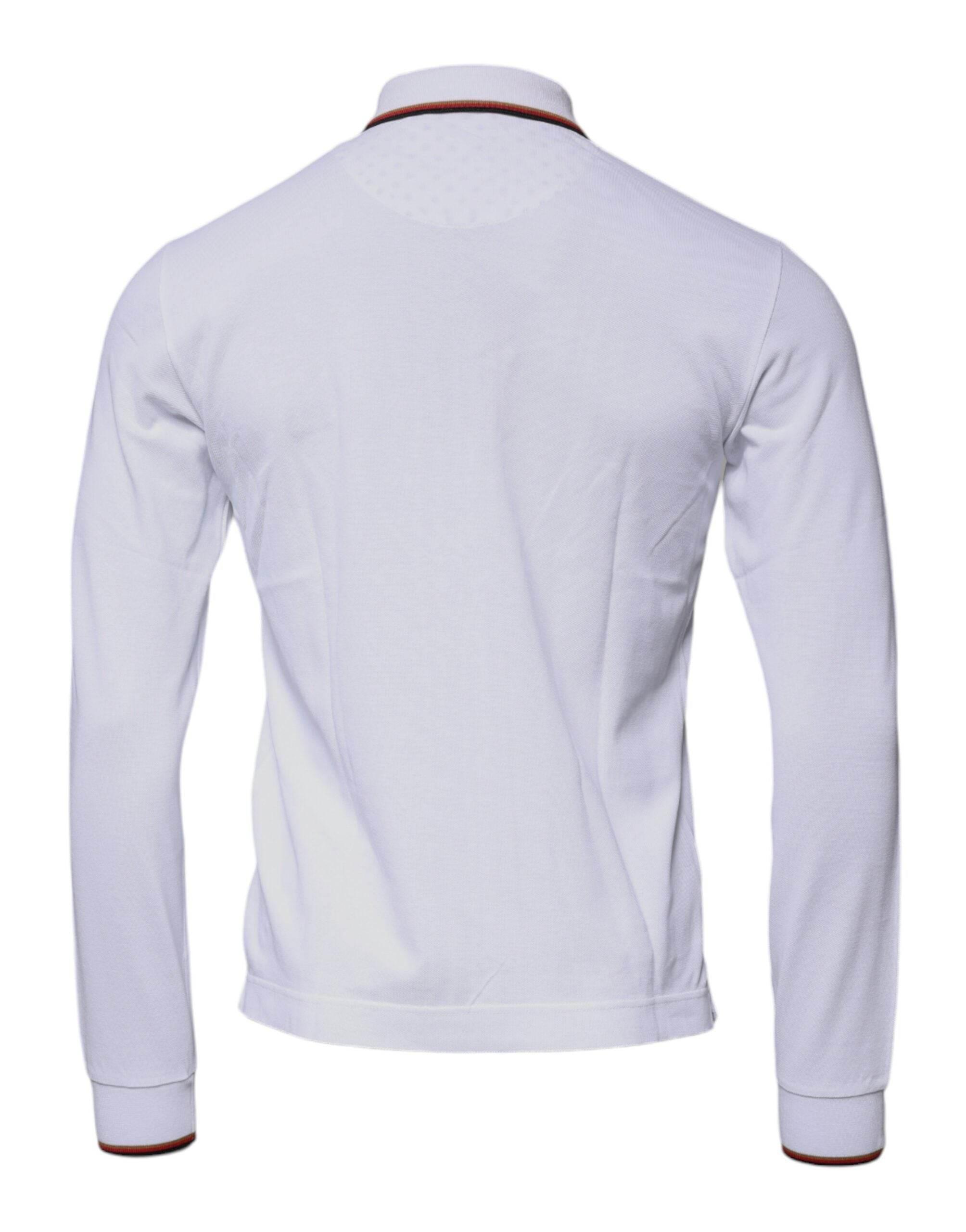 Dolce & Gabbana White Crown Men Full Zip Sweatshirt Sweater - Hilstor
