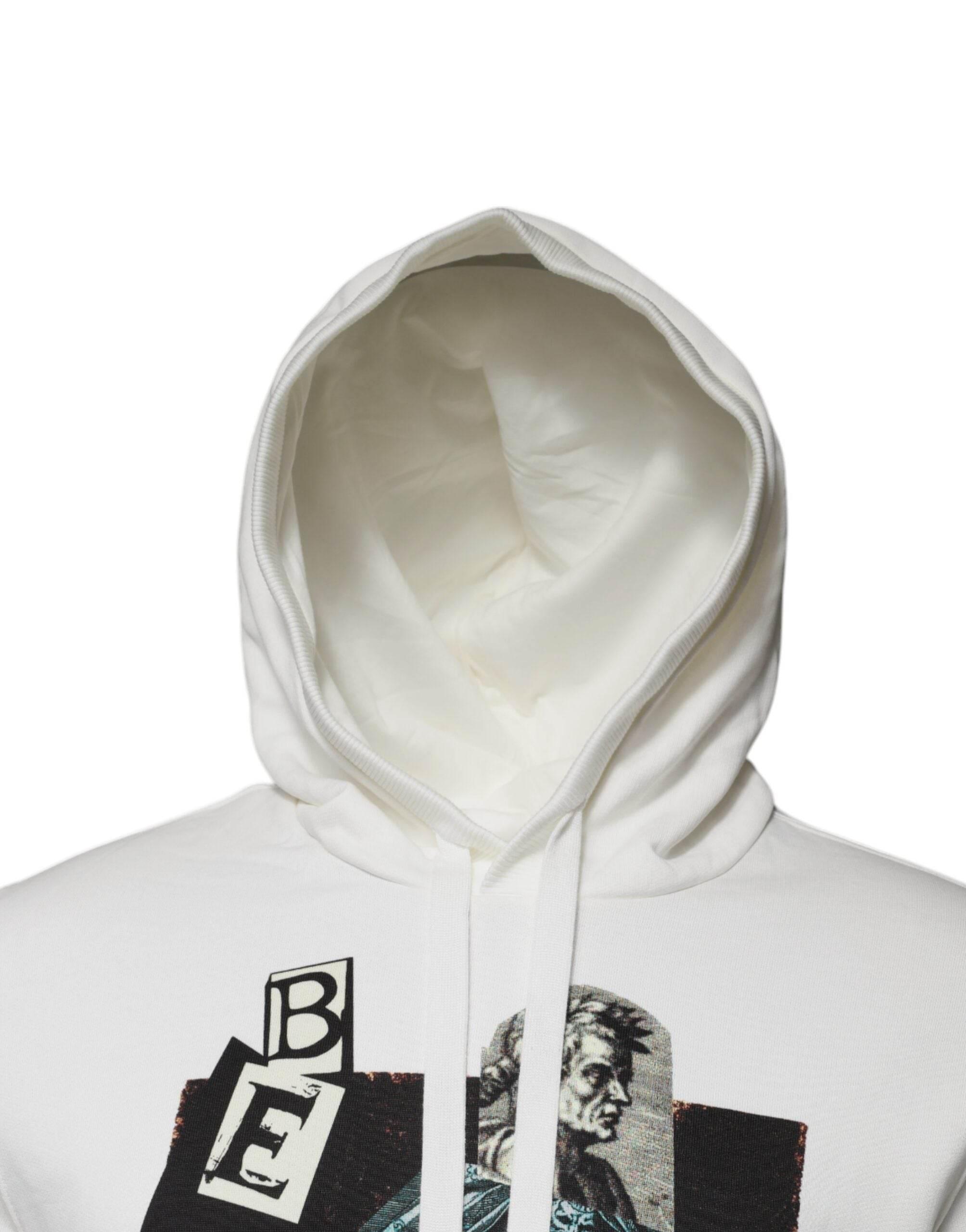 Dolce & Gabbana White Caesar Cotton Hooded Pullover Sweater - Hilstor